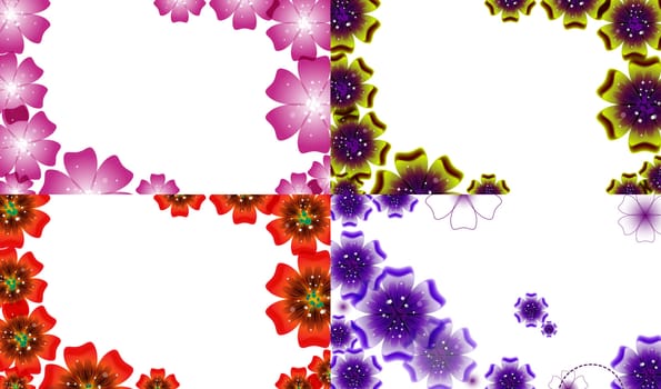 Set of Spring background for the design of flowers.  illustration