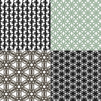 Set of  geometric pattern in op art design.  illustration art