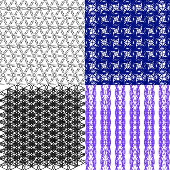 Set of  geometric pattern in op art design.  illustration art