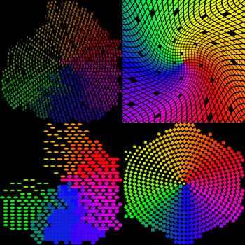 Set of Abstract rainbow colorful background.  illustration