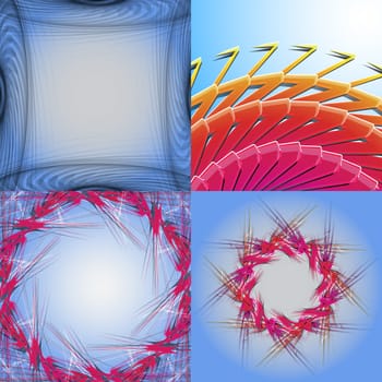 Set of abstract rainbow colored backgrounds with swirl.  Illustration