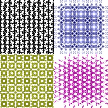 Set of  geometric pattern in op art design.  illustration art