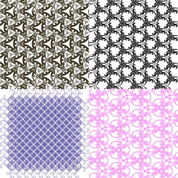 Set of  geometric pattern in op art design.  illustration art