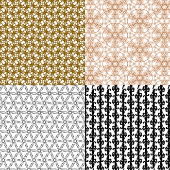 Set of  geometric pattern in op art design.  illustration art