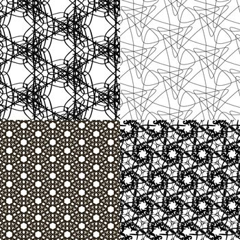 Set of  geometric pattern in op art design.  illustration art