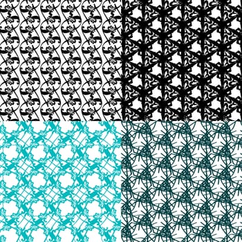 Set of  geometric pattern in op art design.  illustration art