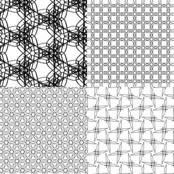 Set of  geometric pattern in op art design.  illustration art