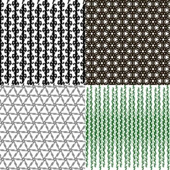 Set of 4 monochrome elegant patterns. ornaments. May be used as background