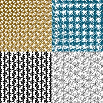 Set of 4 monochrome elegant patterns. ornaments. May be used as background