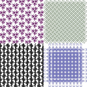 Set of 4 monochrome elegant patterns. ornaments. May be used as background