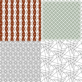 Set of 4 monochrome elegant patterns. ornaments. May be used as background