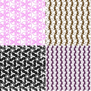 Set of 4 monochrome elegant patterns. ornaments. May be used as background