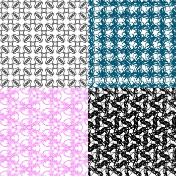 Set of  geometric pattern in op art design.  illustration art