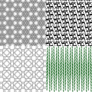 Set of 4 monochrome elegant patterns. ornaments. May be used as background