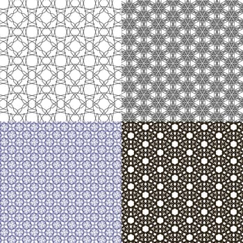 Set of  geometric pattern in op art design.  illustration art