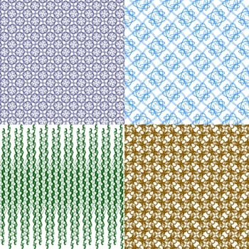 Set of 4 monochrome elegant patterns. ornaments. May be used as background