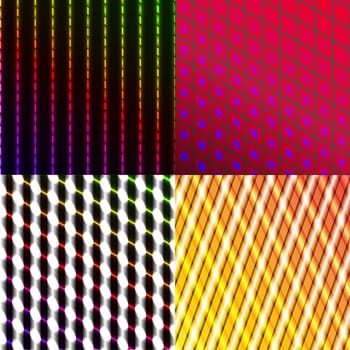 Set of 4 colorful abstract neon backgrounds. Rasterized copy.