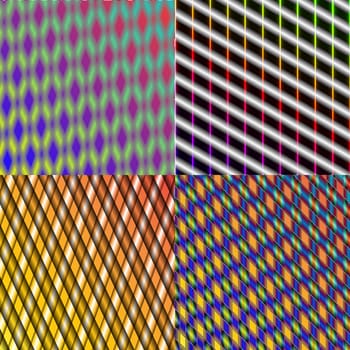 Set of 4 colorful abstract neon backgrounds. Rasterized copy.