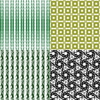 Set of 4 monochrome elegant patterns. ornaments. May be used as background