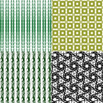 Set of 4 monochrome elegant patterns. ornaments. May be used as background