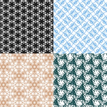 Set of 4 monochrome elegant patterns. ornaments. May be used as background