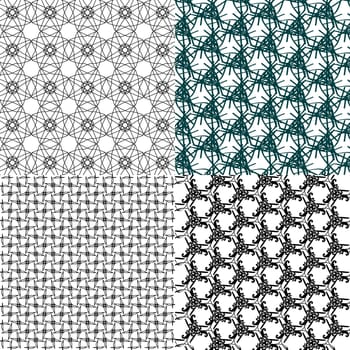 Set of 4 monochrome elegant patterns. ornaments. May be used as background