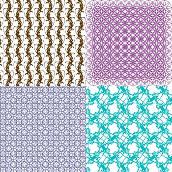 Set of 4 monochrome elegant patterns. ornaments. May be used as background