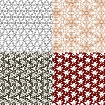 Set of 4 monochrome elegant patterns. ornaments. May be used as background