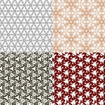 Set of 4 monochrome elegant patterns. ornaments. May be used as background