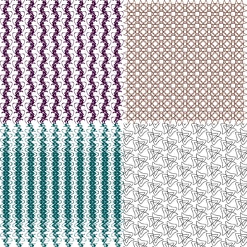 Set of 4 monochrome elegant patterns. ornaments. May be used as background