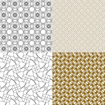 Set of 4 monochrome elegant patterns. ornaments. May be used as background