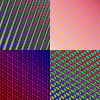 Set of 4 colorful abstract neon backgrounds. Rasterized copy.