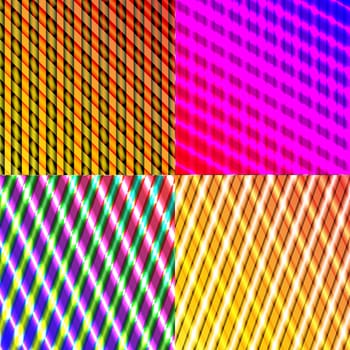 Set of 4 colorful abstract neon backgrounds. Rasterized copy.