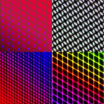 Set of 4 colorful abstract neon backgrounds. Rasterized copy.