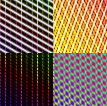 Set of dark abstract spectrum background lines.  illustration