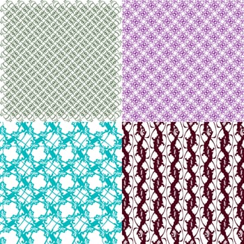 Set of 4 monochrome elegant patterns. ornaments. May be used as background