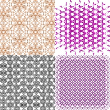 Set of 4 monochrome elegant patterns. ornaments. May be used as background