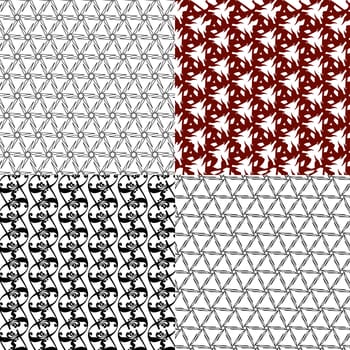 Set of  pattern. Modern stylish texture. Repeating abstract background.  illustration