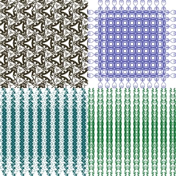 Set of 4 monochrome elegant patterns. ornaments. May be used as background