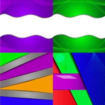 Colorful abstract backgrounds winding in the set. raster copy