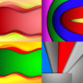 Colorful abstract backgrounds winding in the set. raster copy