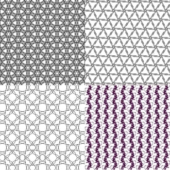 Set of 4 monochrome elegant patterns. ornaments. May be used as background