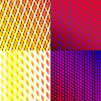 Set of dark abstract spectrum background lines.  illustration