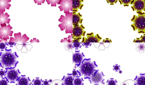 Set of Spring background for the design of flowers.  illustration