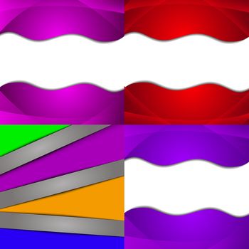 Colorful abstract backgrounds winding in the set. raster copy