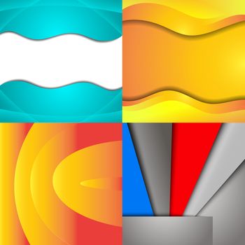 Colorful abstract backgrounds winding in the set. raster copy