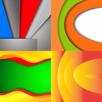 Colorful abstract backgrounds winding in the set. raster copy
