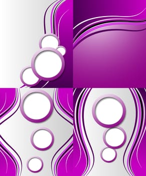 Set of 4 abstract purple backgrounds with space for your text. Raster copy.