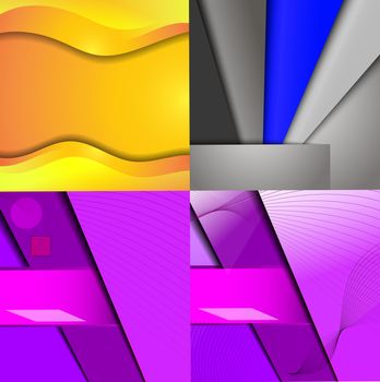 Colorful abstract backgrounds winding in the set. raster copy