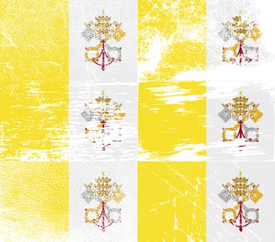 Flag of Vatican CityHoly See with old texture.  illustration